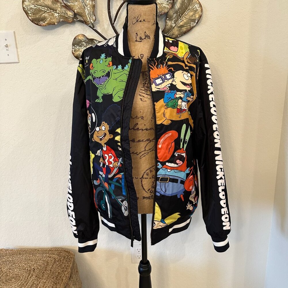 π Nickelodeon x Members Only Bomber Jacket β Size M β Retro 90s Cartoons - Picture 2 of 10